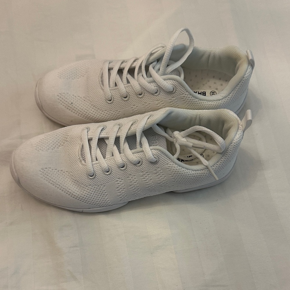 White Athletic Sneakers cheer shoes.